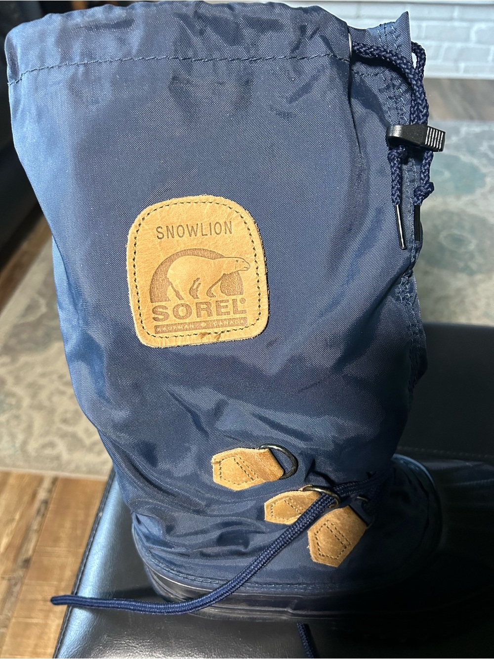 Sorel Snowlion Navy and Tan Women's Winter Boots Size 6 - Picture 7 of 8
